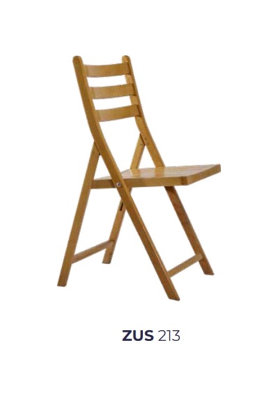 Bengimobilya Sandalye Zus213 Katlanır Model Parlak Açık Ceviz Boya Ahşap Kayın