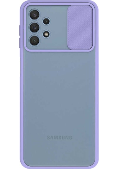 Samsung Galaxy Uyumlu A32 4G Kapak Lensi Açılır Kapanır Kamera Korumalı Silikon Kılıf