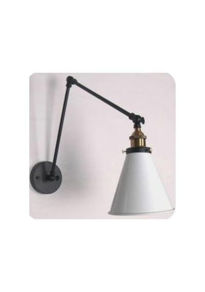 Retro Rustik Vintage Metal Akrobatik Aplik Okuma Lambası Siyah