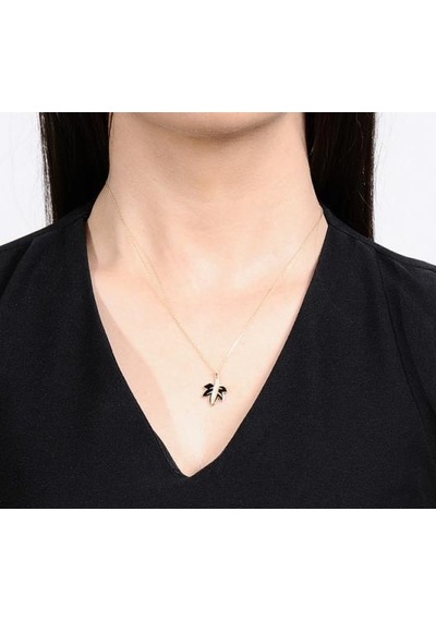 Diamond Line-Gülaylar - Sarı Altın 14 Ayar Yaprak Kolye N11.25364