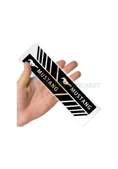Mustang Logo Arma Yan Dikiz Ayna Kapağı Şerit Oto Sticker Etiket 20 X 2 Cm