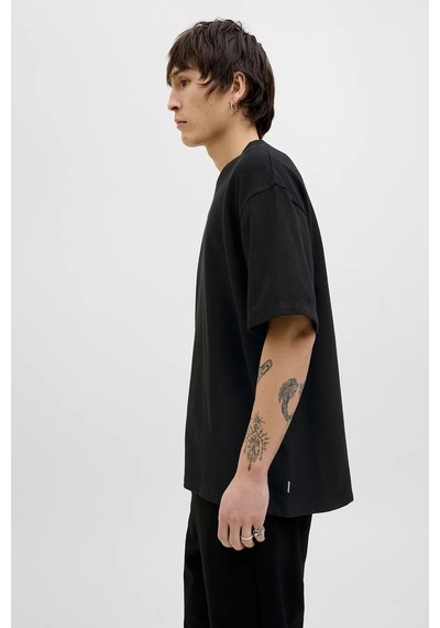 Jack & Jones Erkek Siyah Jjloui Osmos Tee Crew Neck T-shirt 12270710-black Black