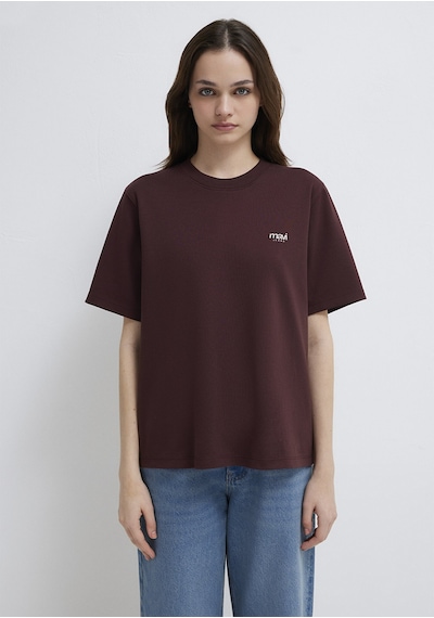 Mavi - Mavi Jeans Baskılı Bordo Tişört 1613804-70223 Bordo