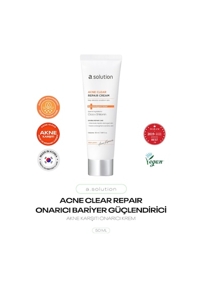 Akneli Ciltler İçin Onarıcı Ve Bariyer Güçlendirici Bakım Kremi Acne Clear Repair Cream