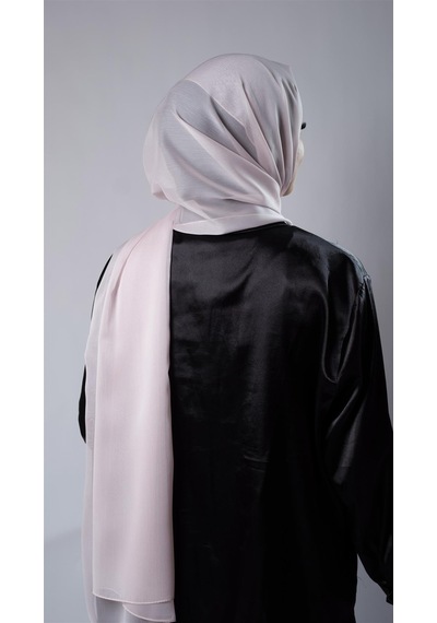 Hürrem Bone Pembe Düz Klasik Şal Şifon Kumaş Janjan Abiye 202108 04 Pembe