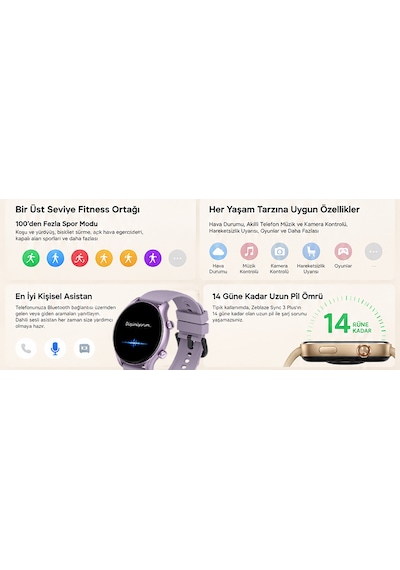 Zeblaze Sync 3 Plus 1.39" Hd Renkli Ekran Akıllı Saat (Distribütör Garantili)