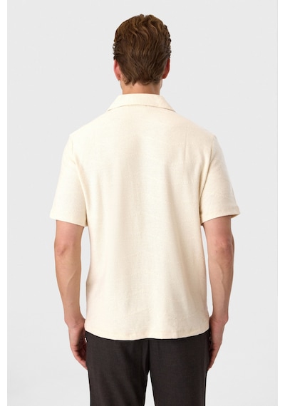 Backandbond Ekru Relaxed Fit Küba Yaka Örme Gömlek Bej