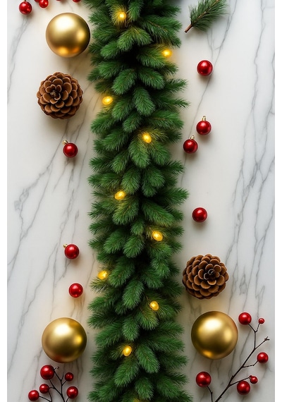 Waldern Yılbaşı Dekoratif 160cm Işıklı Garland Set