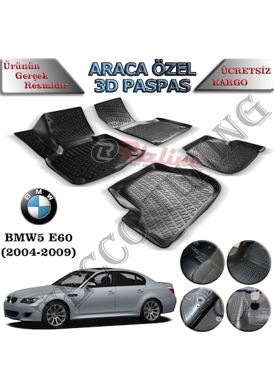 Rizline Bmw 5 Serisi E60 2004-2009 3D Havuzlu  Paspas