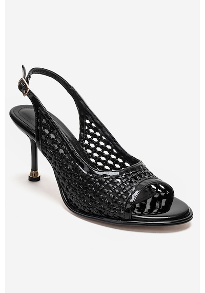 Luvishoes Bonıto Siyah Örgü Kadın İnce Topuklu Ayakkabı
