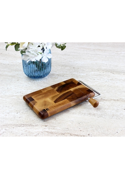 Doğal Akasya Ağacı Telli Peynir Kesme Tahtası Ve Sunum Tabağı 24x15 Cm Doğal Ahşap Rengi