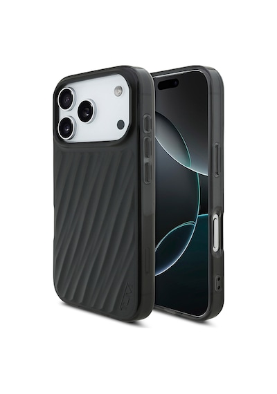 Apple Uyumlu iPhone 17 Pro  Kılıf Tumı Lisanslı M-safe Şarj Özellikli Transparan Kapak Siyah Siyah
