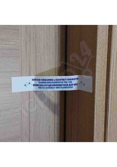 Otel Kapı Bandı Dezenfekte Edilmiştir Bandı Hijyen Kağıdı K-313