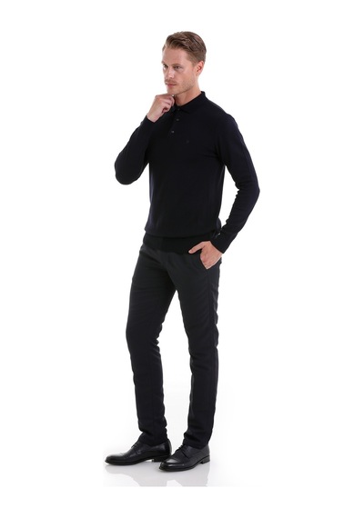 Hatemoğlu Lacivert Regular Fit Düz Polo Yaka Triko Kazak Lacivert Hatemoğlu Lacivert Regular Fit Düz Polo Yaka Triko Kazak Lacivert