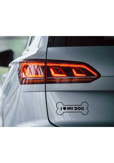 Bk Home I Love My Dog Tasarımlı Siyah Araç Sticker-1