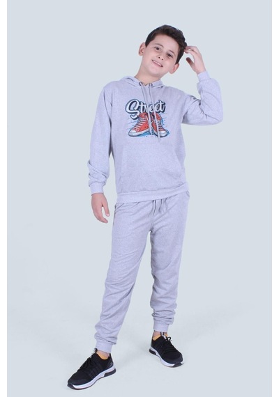 Fyk Kids 3'lü Kapüşonlu Kanguru Cepli Erkek Çocuk Eşofman Takımı Çok Renkli
