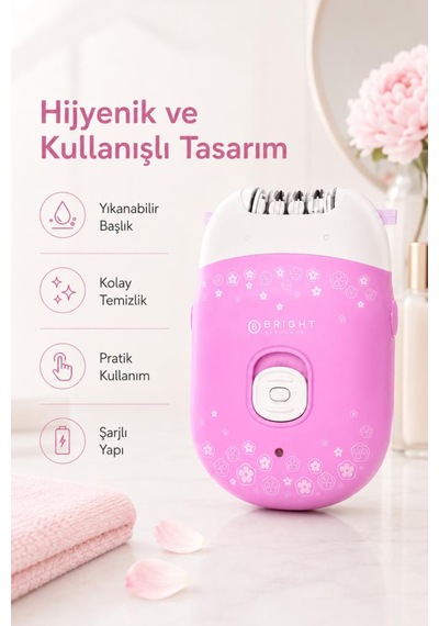 Bright Elegance Be-1189 Kablolu / Kablosuz Şarjlı 2 Kademe 18 Çift Cımbız Epilasyon Aleti