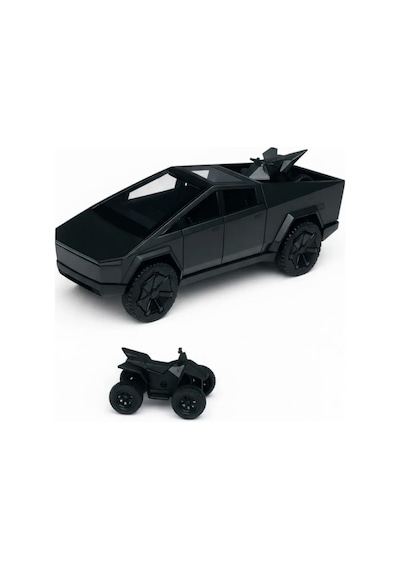 1:24 Cybertruck Metal Diecast Model Araba - Atv Motorlu, Kapıları Açılan Oyuncak Araba Antrasit