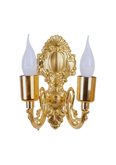 Metal Gold Kaplama Duvar Aplik İki Kollu Klasik Saray Model Ap000 Gold