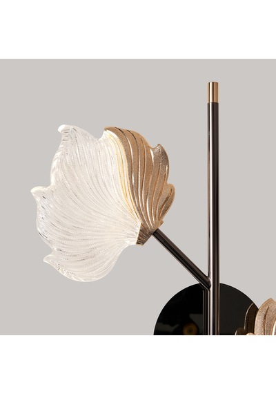 Taran Siyah Gold 2'li 10 Watt Çiçek Desenli Modern Ledli Aplik Gold