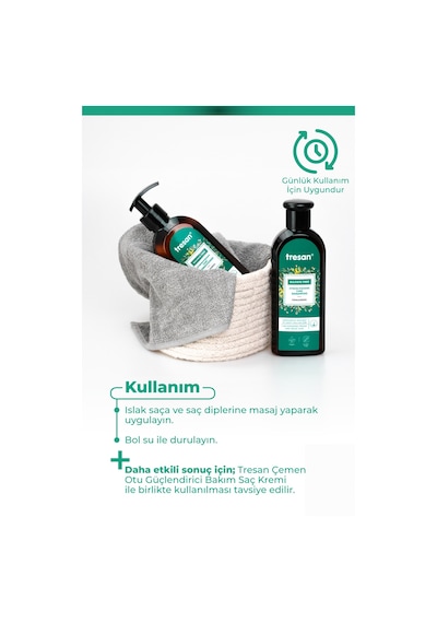 Tresan Çemen Otu Güçlendirici Sülfatsız Şampuanı 300 Ml 3 Adet