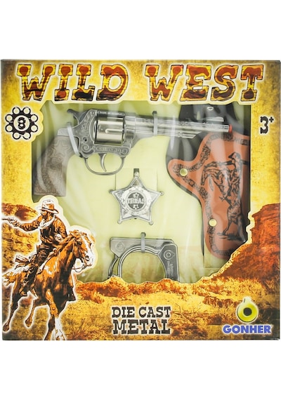 Gonher 8'Li Revolver Metal Kovboy Seti