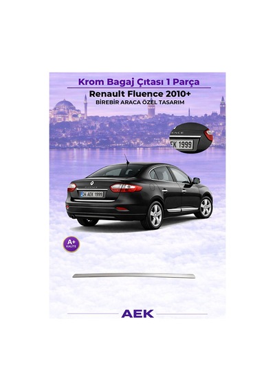 Renault Fluence Araca Özel Krom Bagaj Çıtası A+