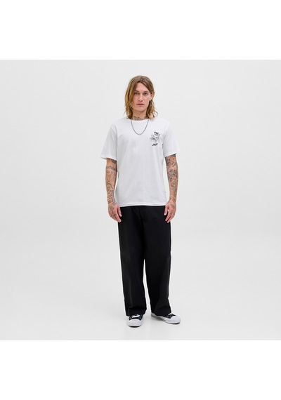 Jack & Jones Jack&jones Relax Erkek Beyaz Bisiklet Yaka Tişört Beyaz