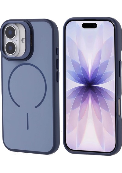 Apple iPhone Uyumlu 17 Kılıf M-safe Şarj Özellikli Kamera Standlı Zore Notron Kapak Çok Renkli