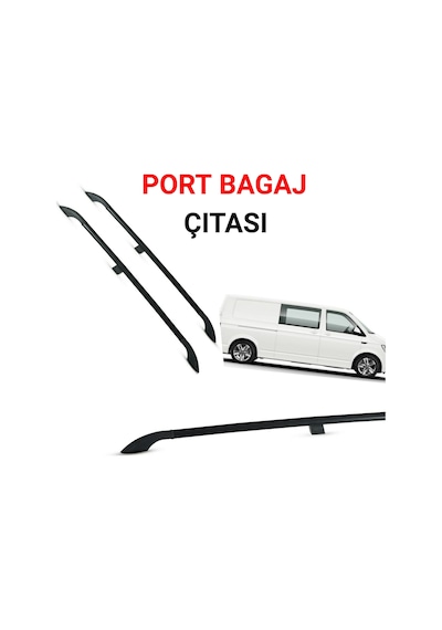 T5 Uzun Şase Siyah Portbagaj Tavan Çitası 2003 2004 2005 2006