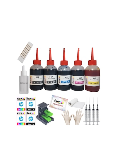 HP 4654 4655 4656 (302) KARTUŞ DOLUM SETİ 5X100ML 5Lİ SET