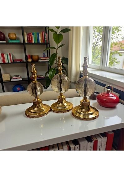 Gold Kristal Cam Dekoratif Obje