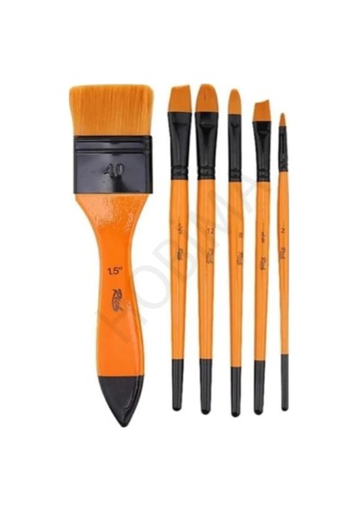 Set8 6 Lı Fırça Seti Resim Fırçası Akrilik Sulu Yağlı Guaj Karışık