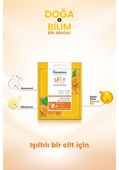 Himalaya Leke Karşıtı Zerdeçal Özlü Kağıt Yüz Maskesi 30 ML