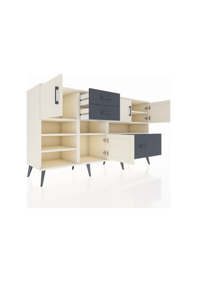 Kronos Konsol 7 Raflı 3 Çekmeceli 4 Kapaklı 176x59x99 Aytaşı-ayta Aytaşı-aytaşı/antrasit