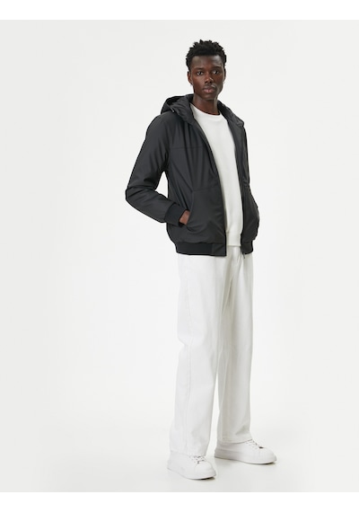 Koton Mevsimlik Ceket Slim Fit Fermuarlı Siyah 5wam20067hw Siyah
