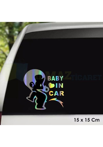 İşeyen Yaramaz Çocuk Hologram Oto Sticker Araba Etiket Yapıştırma