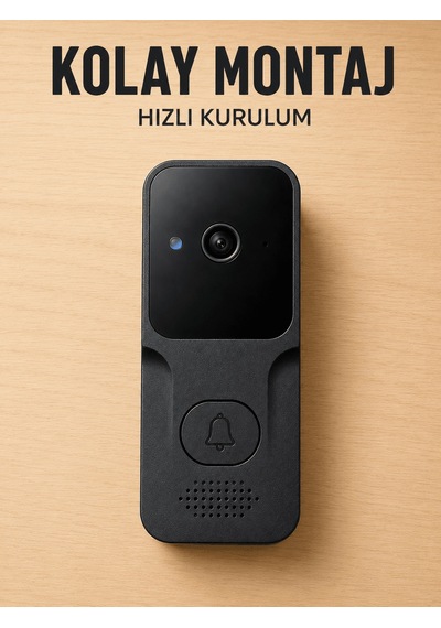 Wi-fi - 762 - Akıllı Görüntülü Kapı Zili Hd Kamera, Gece Görüşü Ve - Cadde101 - Telefon Bildirimli