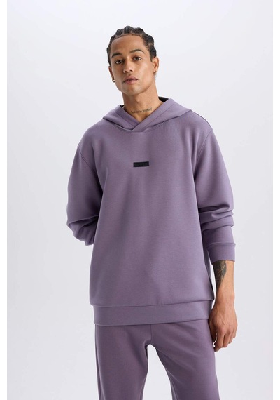DeFactoFit Standart Fit Kapüşonlu Skuba Dalgıç Kumaş Sporcu Sweatshirt D7364AX25SPPR506