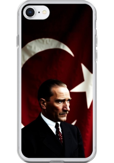 Apple Uyumlu iPhone 6s Plus Şeffaf Kılıf Atatürk 4 Tasarımlı
