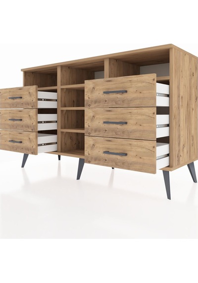 Kronos Konsol 5 Raflı 6 Çekmeceli 132x59x83 Çam-çam/çam Çam/çam Kronos Konsol 5 Raflı 6 Çekmeceli 132x59x83 Çam-çam/çam Çam/çam