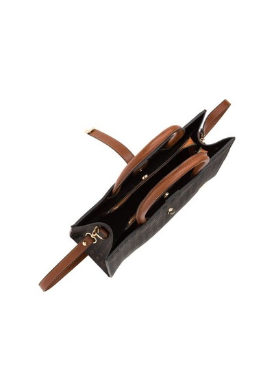 Bilik Deri Monogram Siyah/taba Kadın Omuz Çantası Sym 517-mn 001