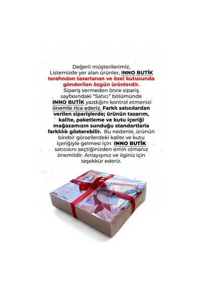 Inno Yılbaşı Desenli Kraft Kutulu Hediyelik Çorap 2'li Kutu Çok Renkli