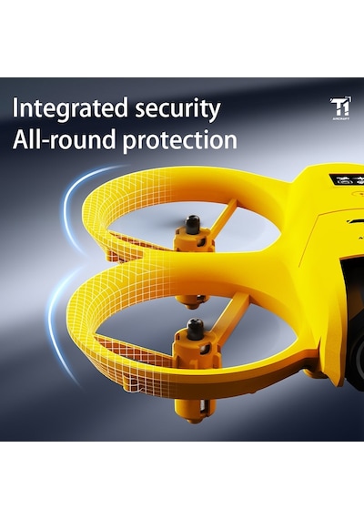Sarı T1 Hd Kameralı 360 Dönüşlü Taşınabilir Kompakt Drone-1690