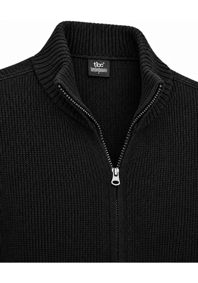 Classics Men Turbulance Slim Fit Erkek Tam Fermuarlı Triko Ceket - 7834 Siyah
