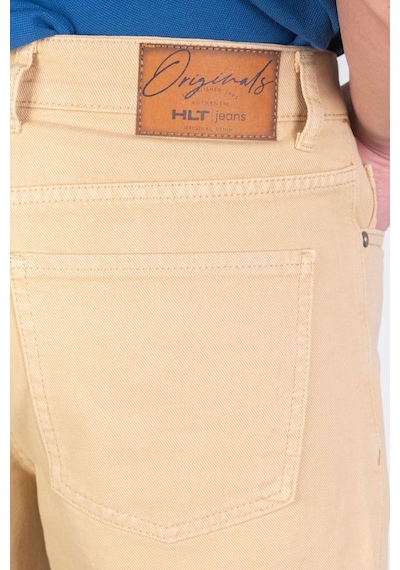 HLT Jeans Erkek Bej Baggy Fit Rahat Kesim %100 Pamuk Loose Jeans Şort Martin-Bej 001