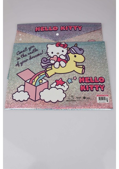 Lisanslı Hello Kıtty Shıny Tekli Çıtçıtlı Dosya Altın