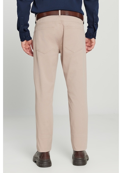 AC&Co / Altınyıldız Classics Slim Fit Dar Kesim Pamuklu Esnek Chino Erkek Pantolon Bej