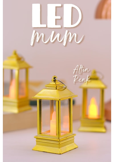 3 Adet Led Mum Mini Dörtgen Tip Pil Dahil Dumansız Alev Ledli Yapay Dekoratif Mum Işığı Altın Pt434 Altın