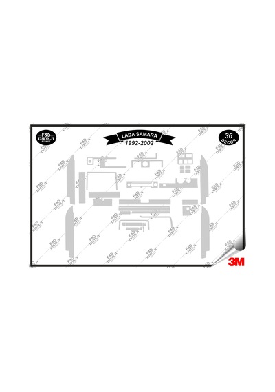 Lada Samara 1992- 2002 Torpido Konsol Trim Göğüs Maun Kaplama Set 36 Parça Gümüş